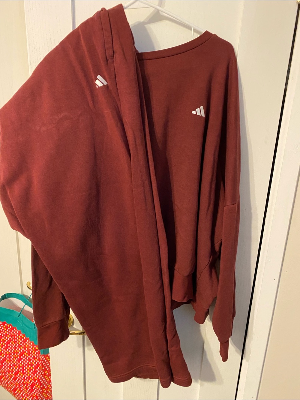 adidas Deep Red Crewneck Sweatshirt and bottoms 2 piece set